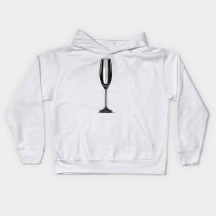 Elegant Champagne Glass Silhouette No. 1010 Kids Hoodie